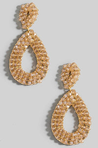 Faceted Beaded Teardrop Earrings