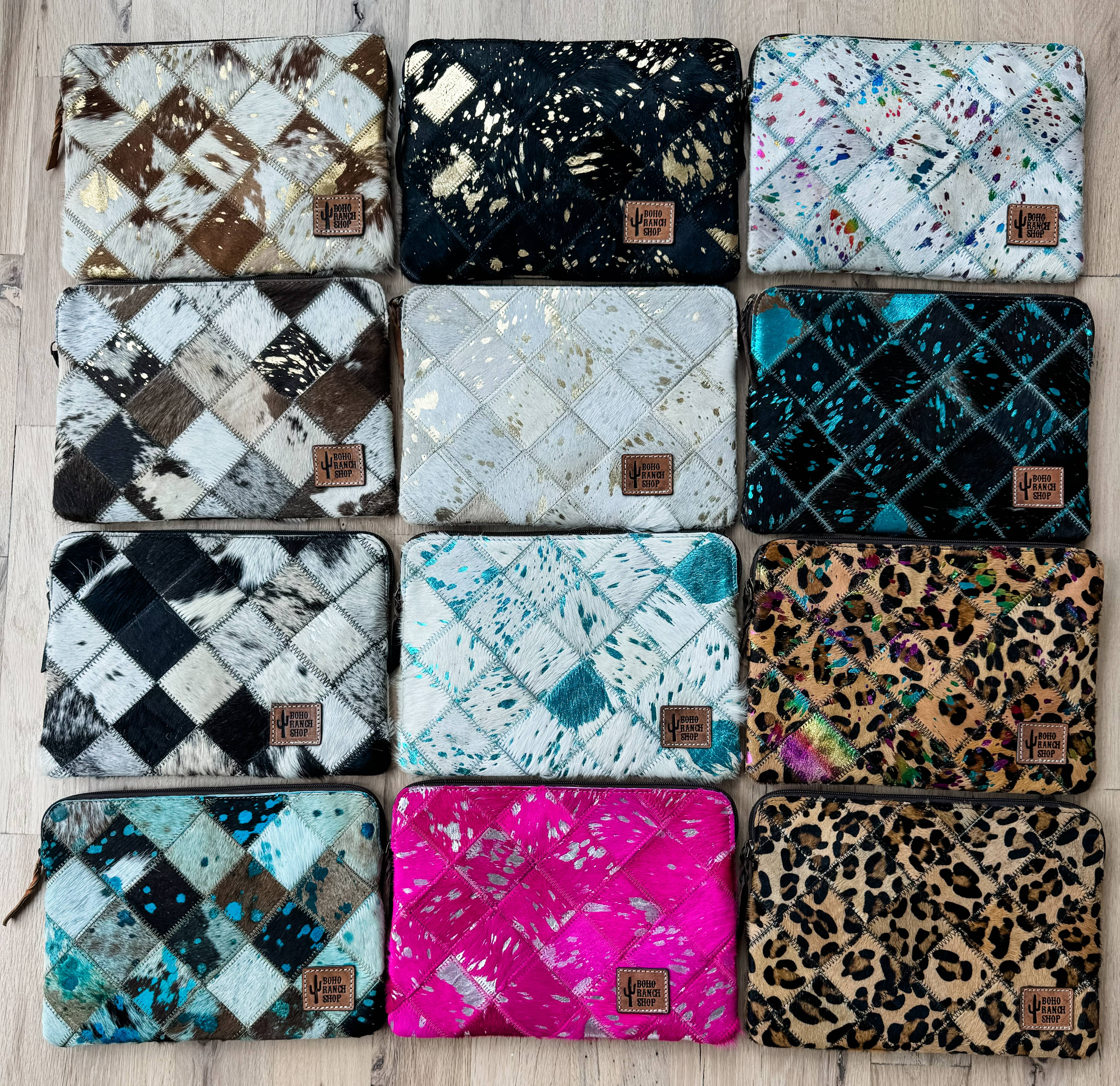 Cowhide Leather Laptop Computer Tech Sleeve Pouch Case