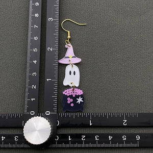 Halloween Acrylic Magic Potion Jar & Ghost Dangle Earrings