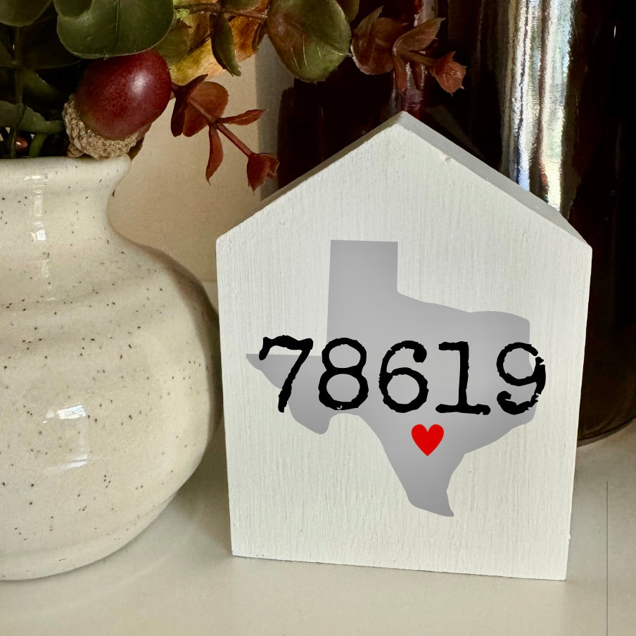 MULTIPLE STYLES: Texas City/Zip Code Standing Wood Decor