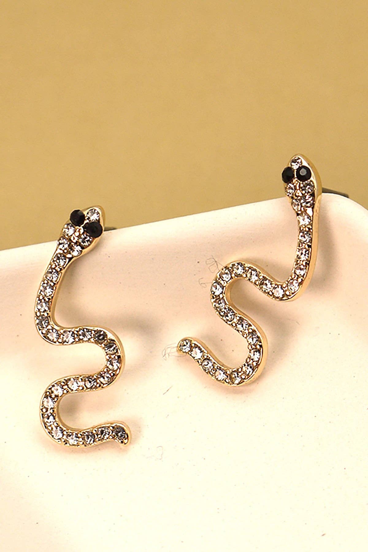RHINESTONE SNAKE STUD EARRINGS
