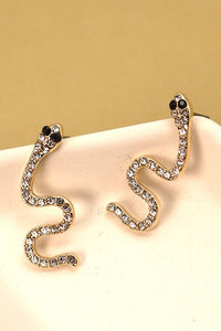 RHINESTONE SNAKE STUD EARRINGS