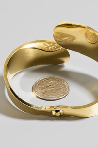 Stainless Steel Flat Wrap Around Cuff Bracelet