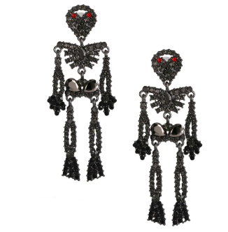 Rhinestones Skeleton Earrings