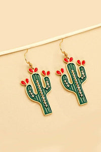 RHINESTONE CACTUS EARRINGS