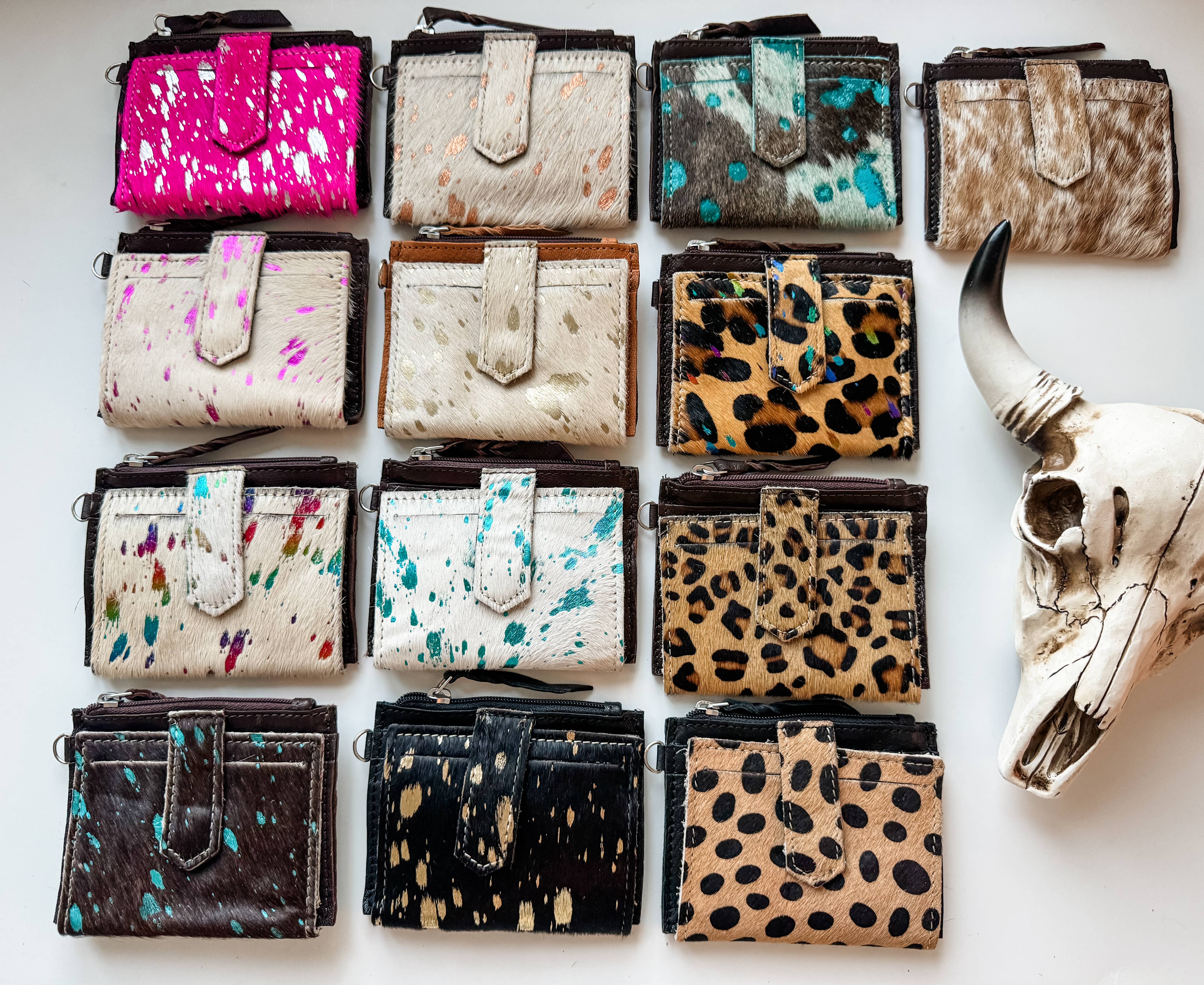 Dakota Wristlet Wallet - Western Cowhide Leather Credit Card