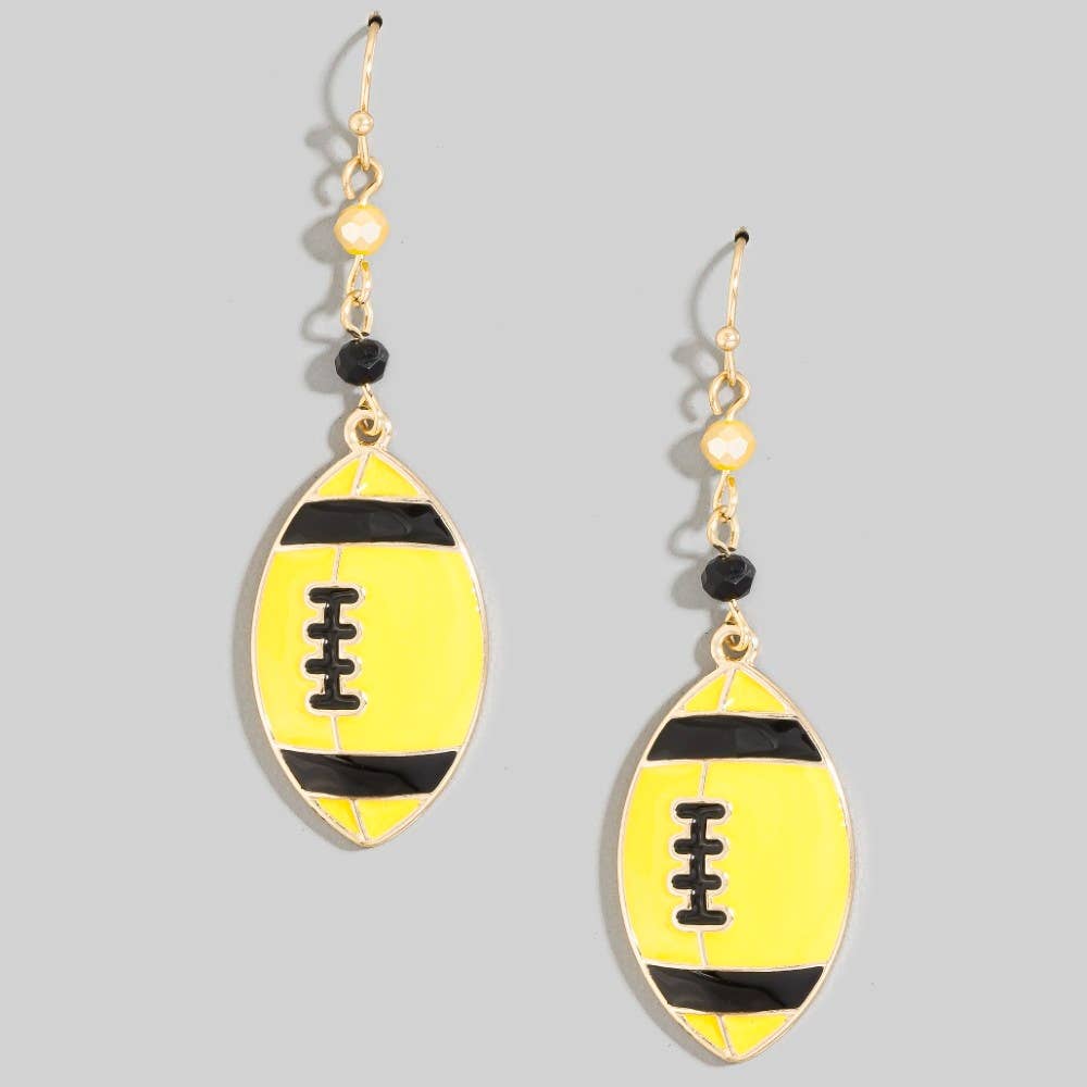 Game Day Colors Enamel Football Dangle Earrings