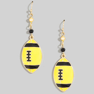 Game Day Colors Enamel Football Dangle Earrings