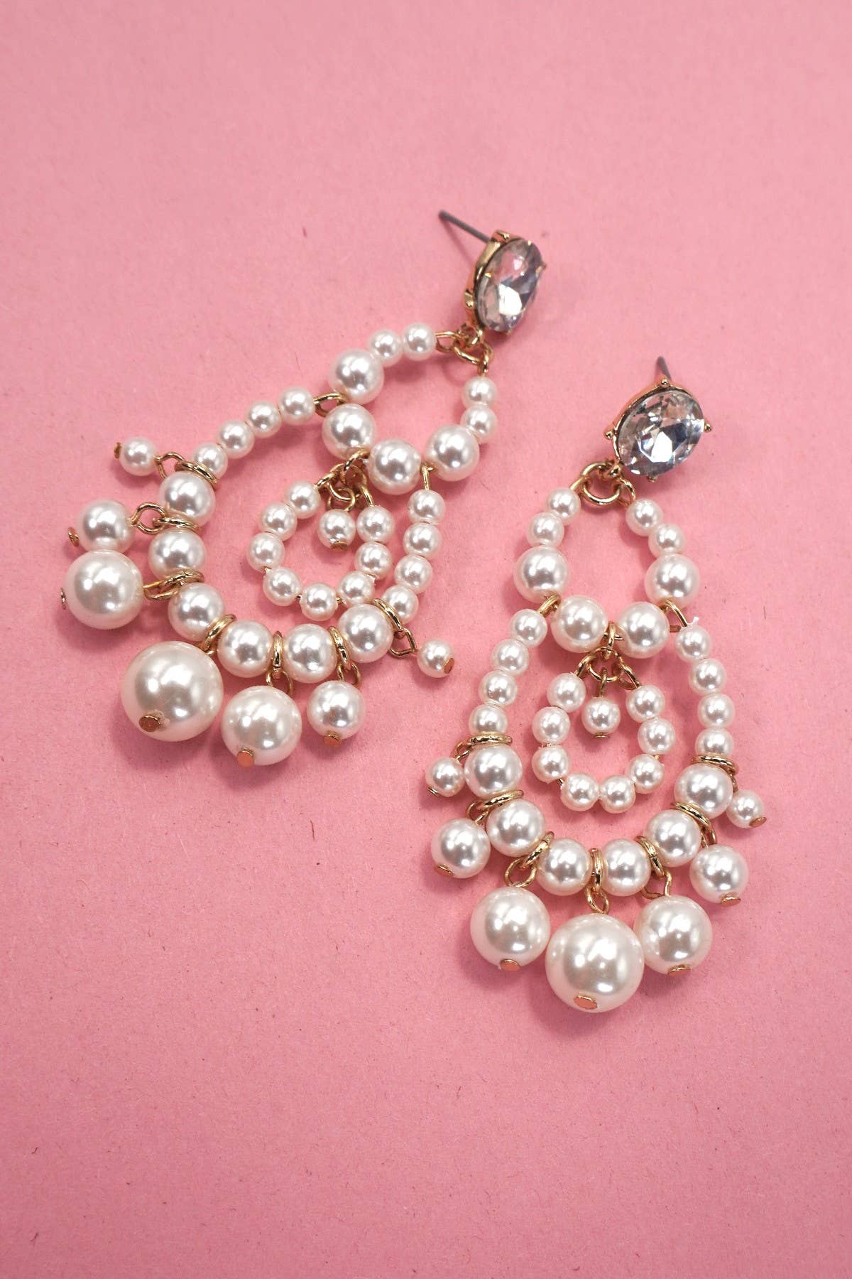 PEARL CHANDELIER DROP EARRINGS