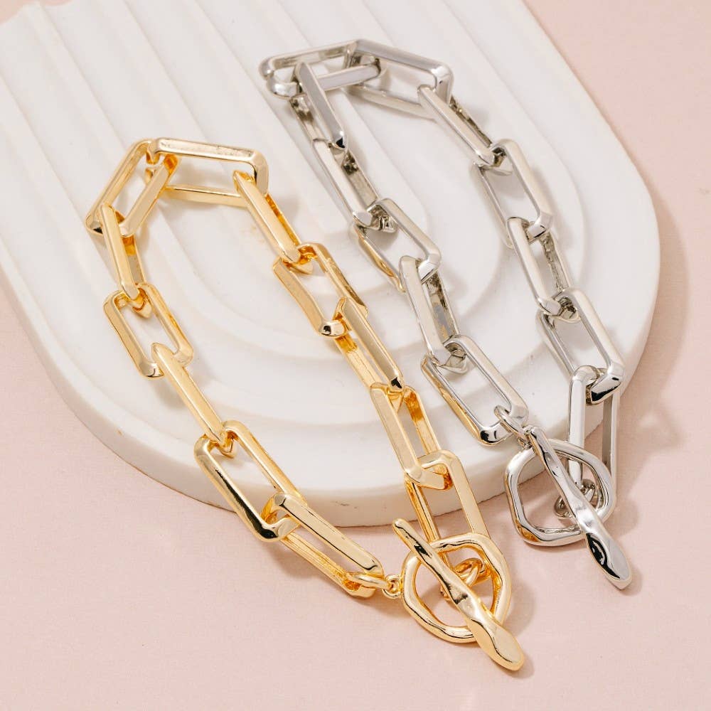 Rectangle Toggle Chain Bracelet