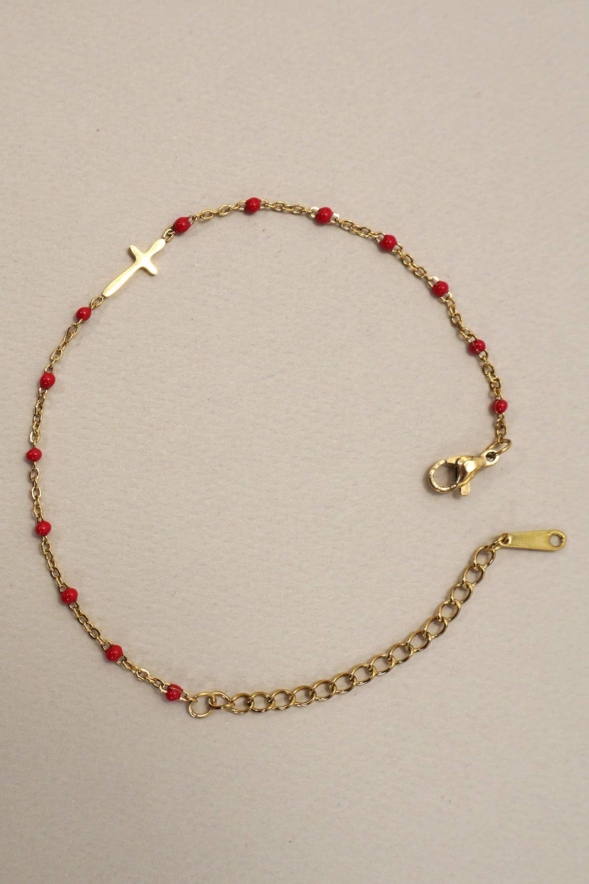 18K STAINLESS STEEL TARNISH FREE CROSS BRACELET | 40B5176