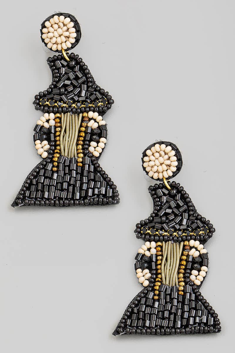 Beaded Witch Halloween Earrings