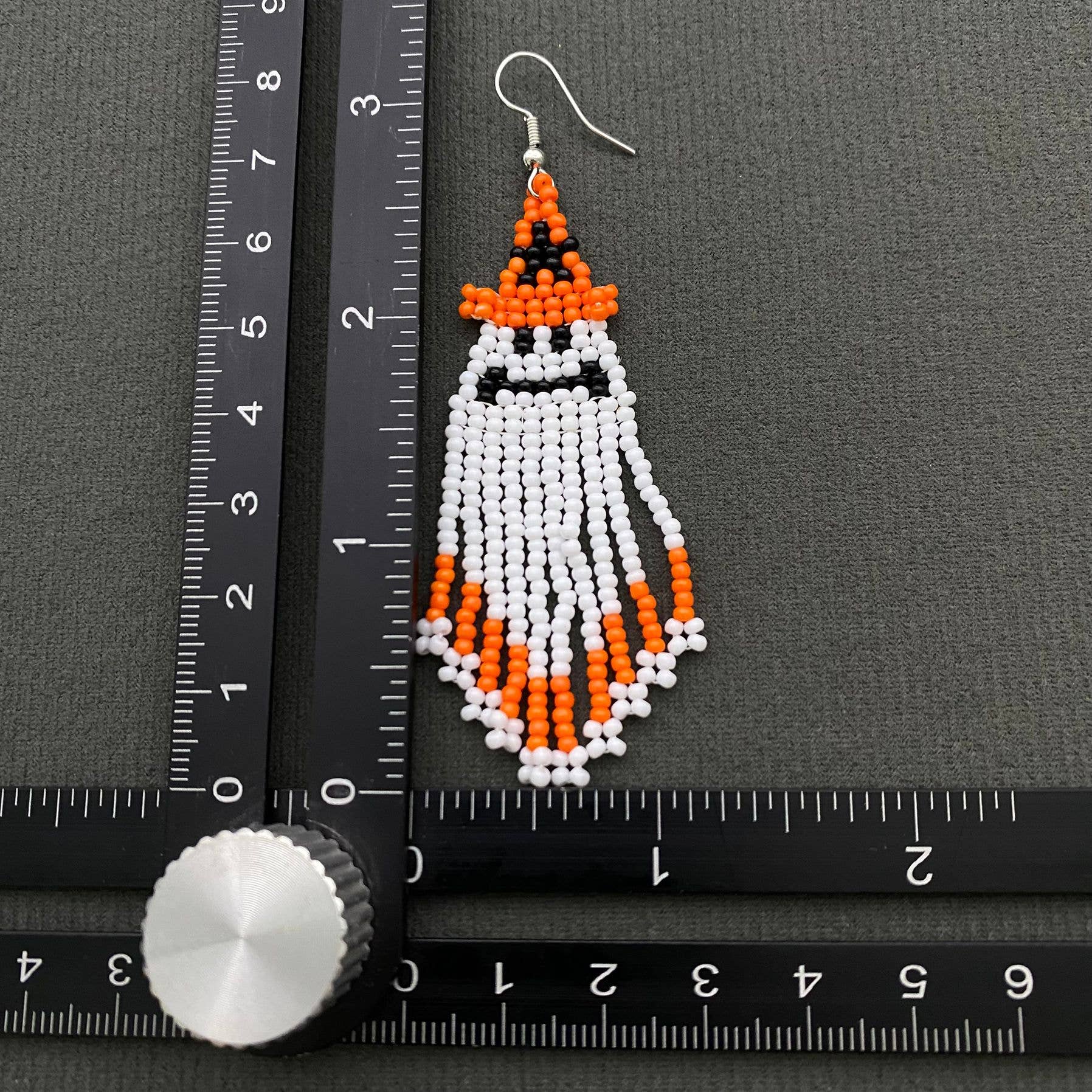 Halloween Ghost Seed Beads Fringe Dangle Earrings