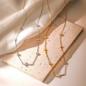 18K STAINLESS STEEL TARNISH-FREE CROSS NECKLACE