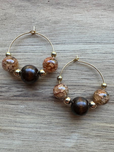 MULTIPLE STYLES: Beaded Hoop Earrings 1.25”