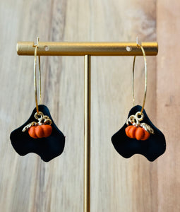 Pumpkin Petal Hoop Earrings