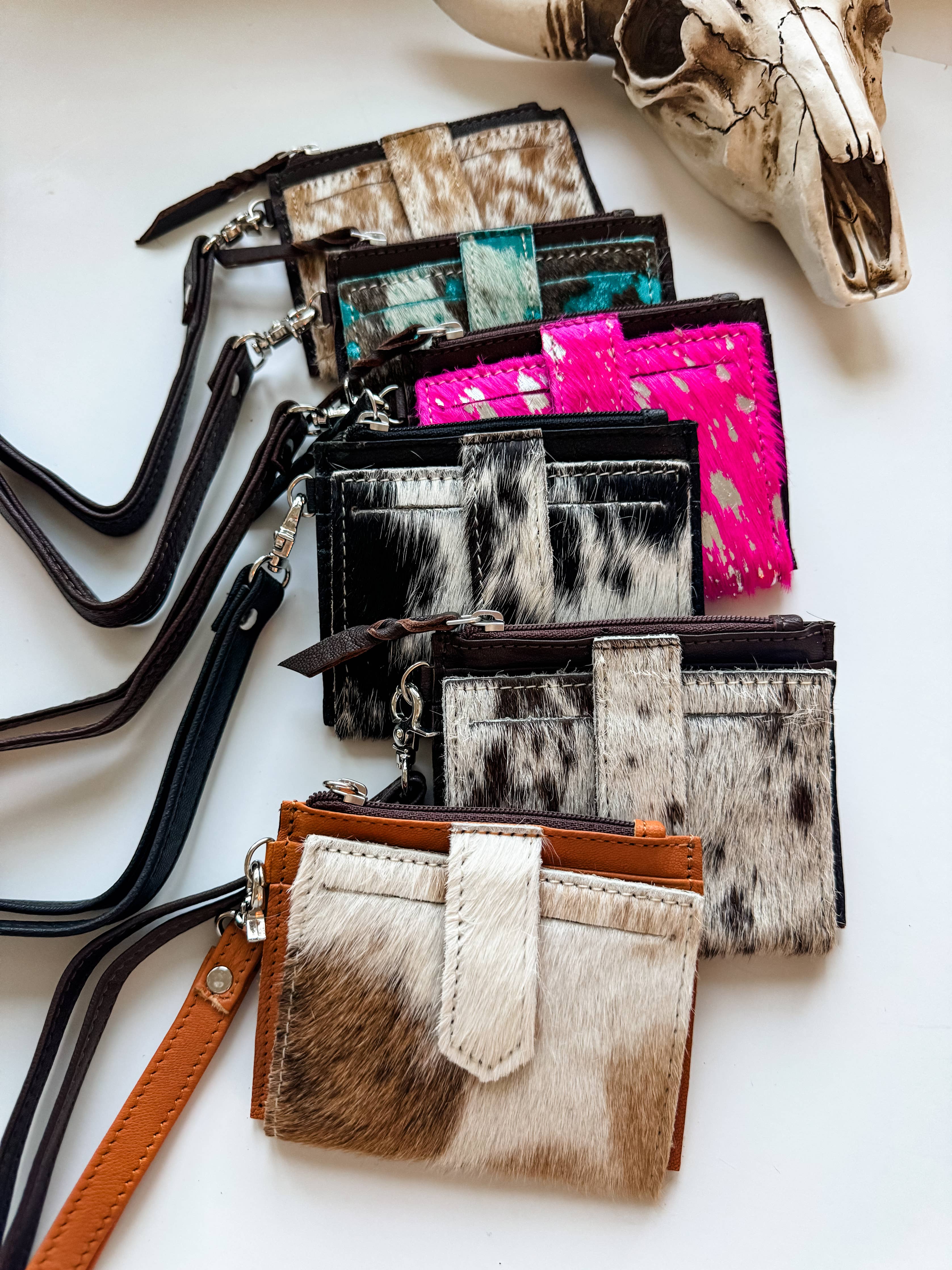 Dakota Wristlet Wallet - Western Cowhide Leather Credit Card