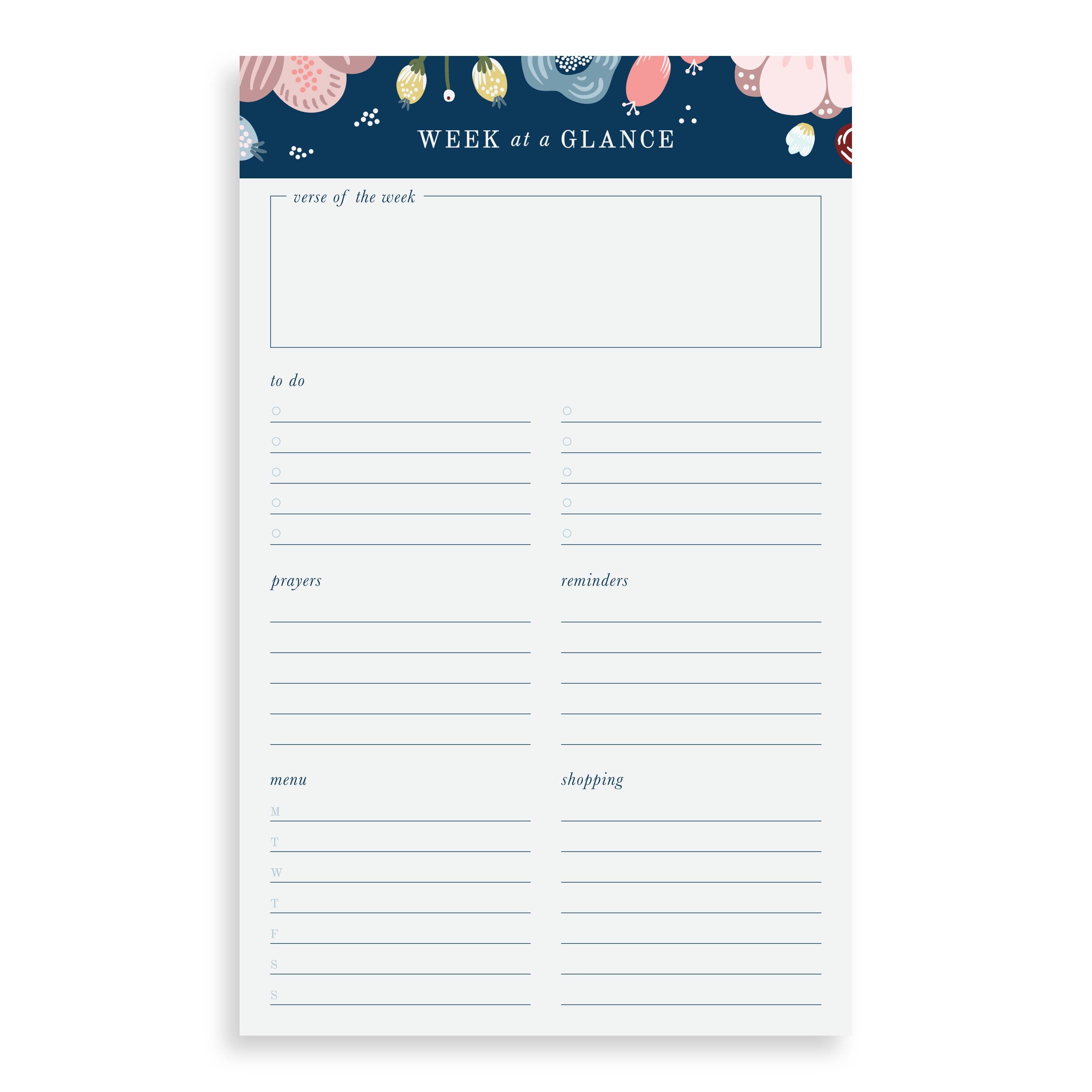 Notepad, Week at a Glance