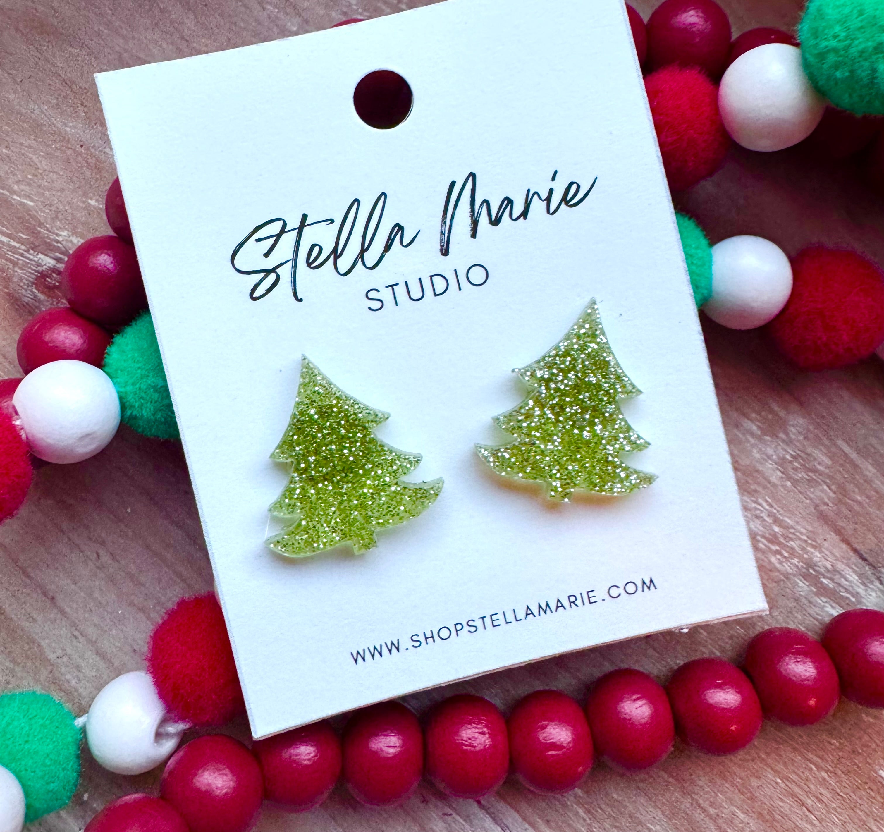 Tiny Christmas Tree Studs