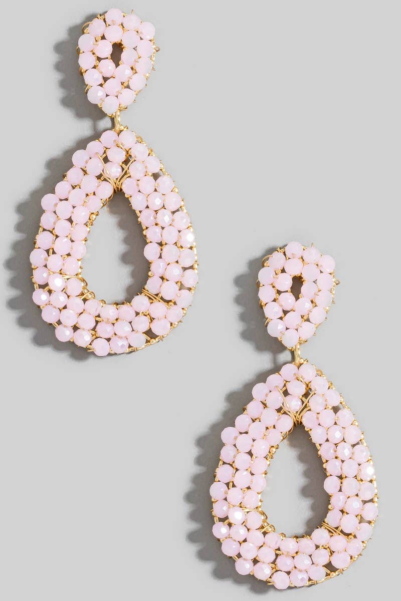 Faceted Beaded Teardrop Earrings