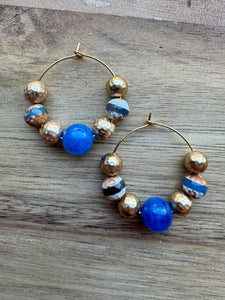 MULTIPLE STYLES: Beaded Hoop Earrings 1.25”