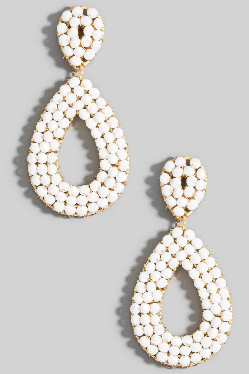 Faceted Beaded Teardrop Earrings
