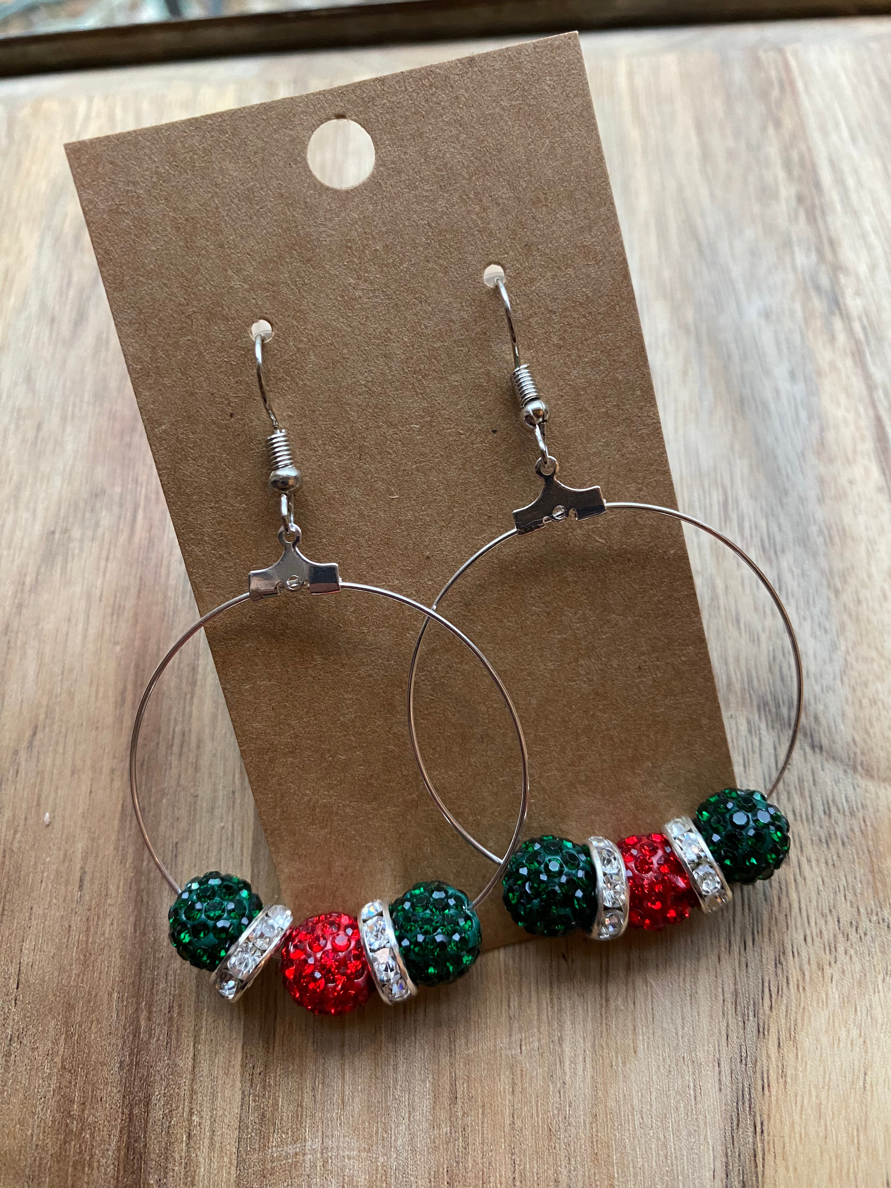 MULTIPLE OPTIONS: Christmas Hoop Earrings