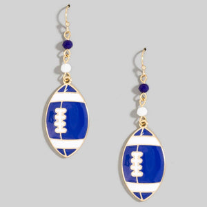 Game Day Colors Enamel Football Dangle Earrings