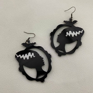 Acrylic Perm Girl Dangle Earrings
