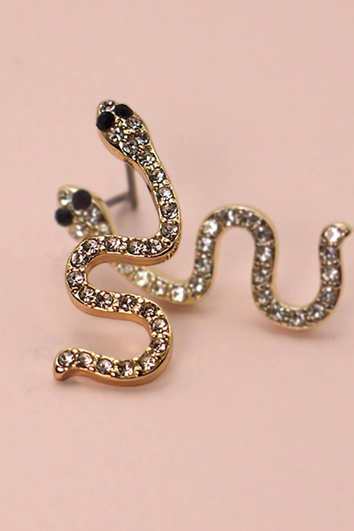 RHINESTONE SNAKE STUD EARRINGS