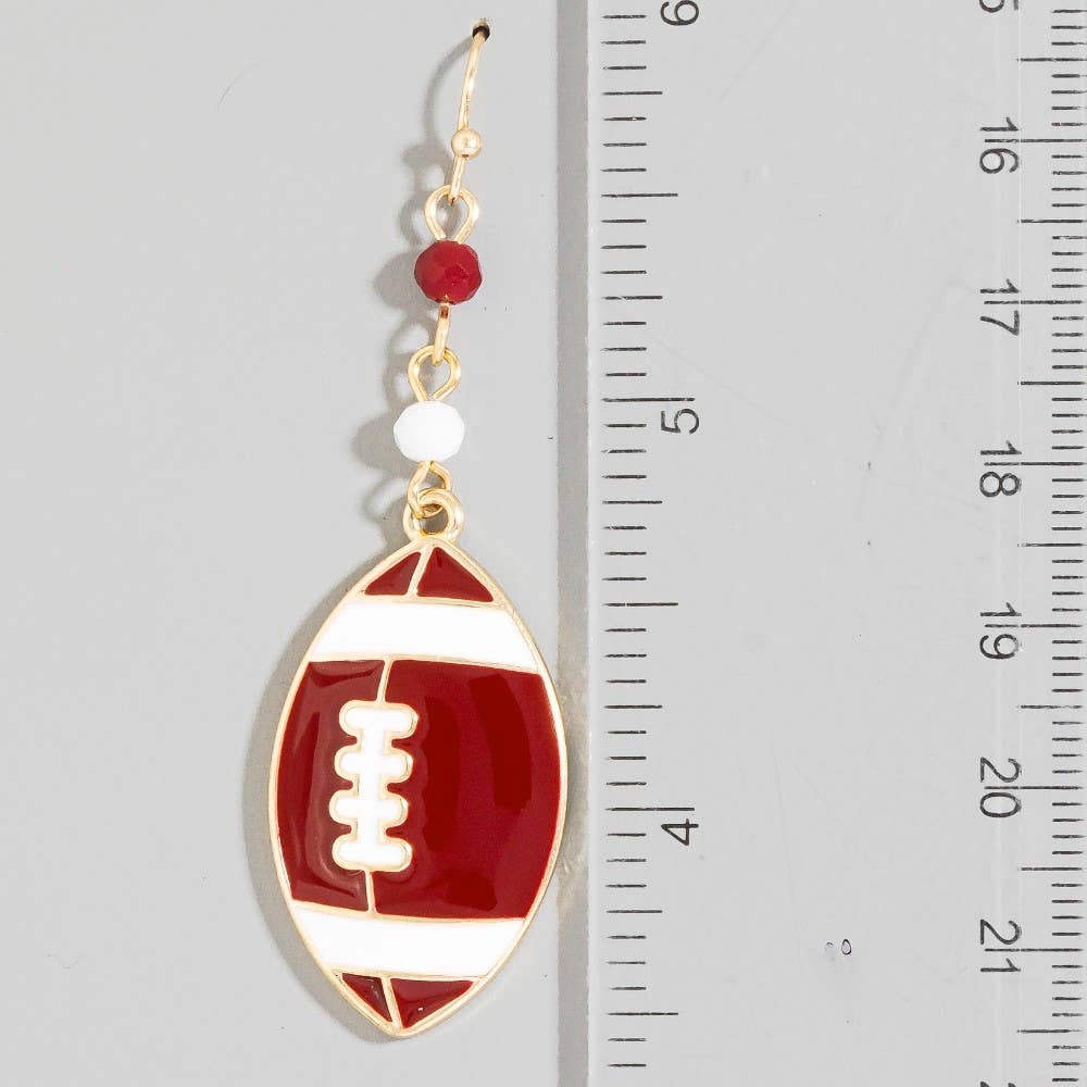 Game Day Colors Enamel Football Dangle Earrings