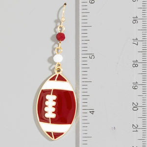 Game Day Colors Enamel Football Dangle Earrings