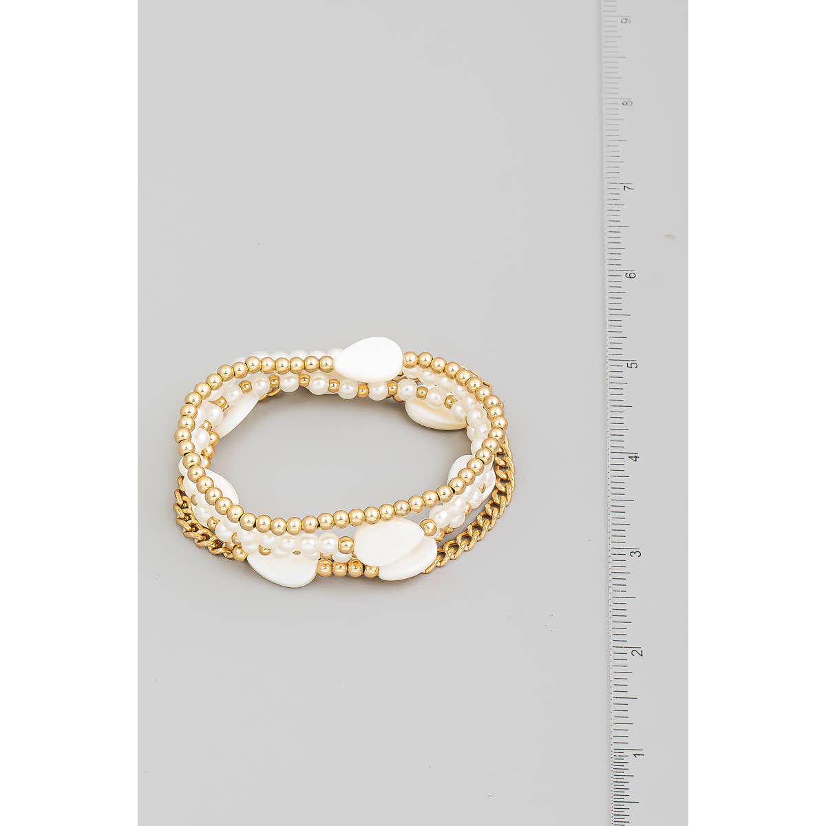 Pearl And Metallic Beaded Bracelet Set