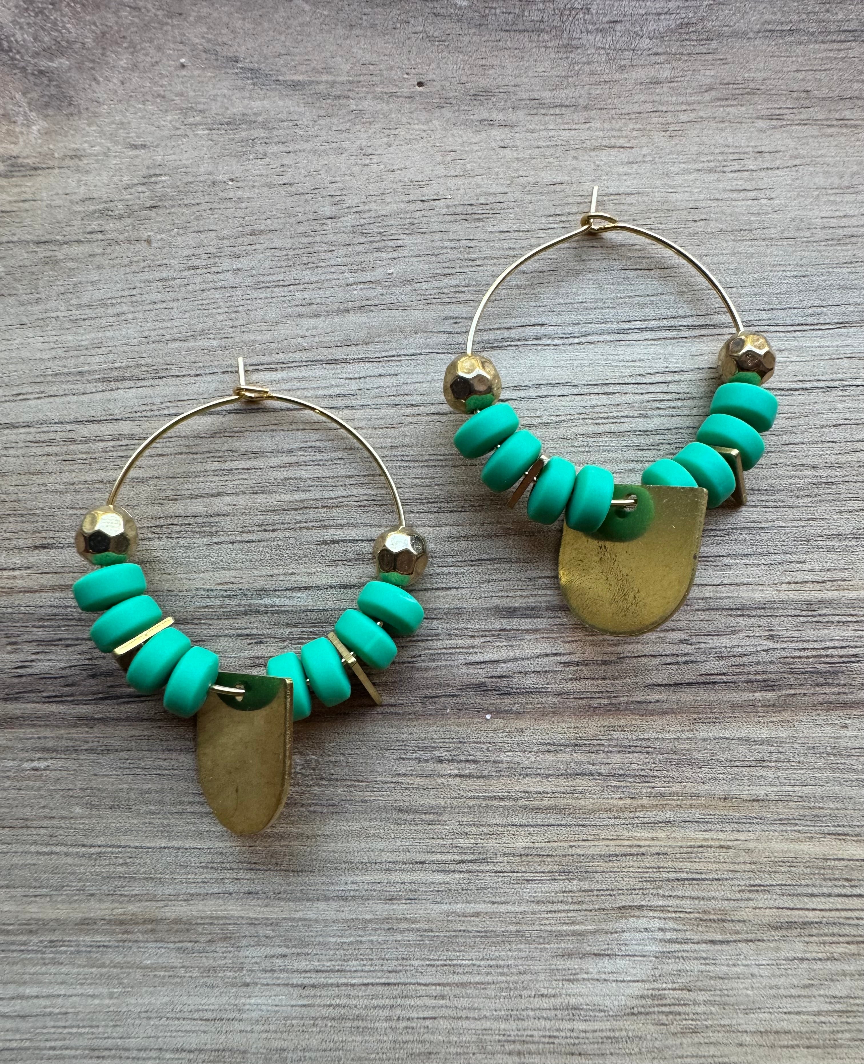 MULTIPLE STYLES: Beaded Hoop Earrings 1.25”