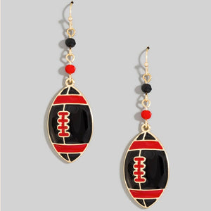 Game Day Colors Enamel Football Dangle Earrings