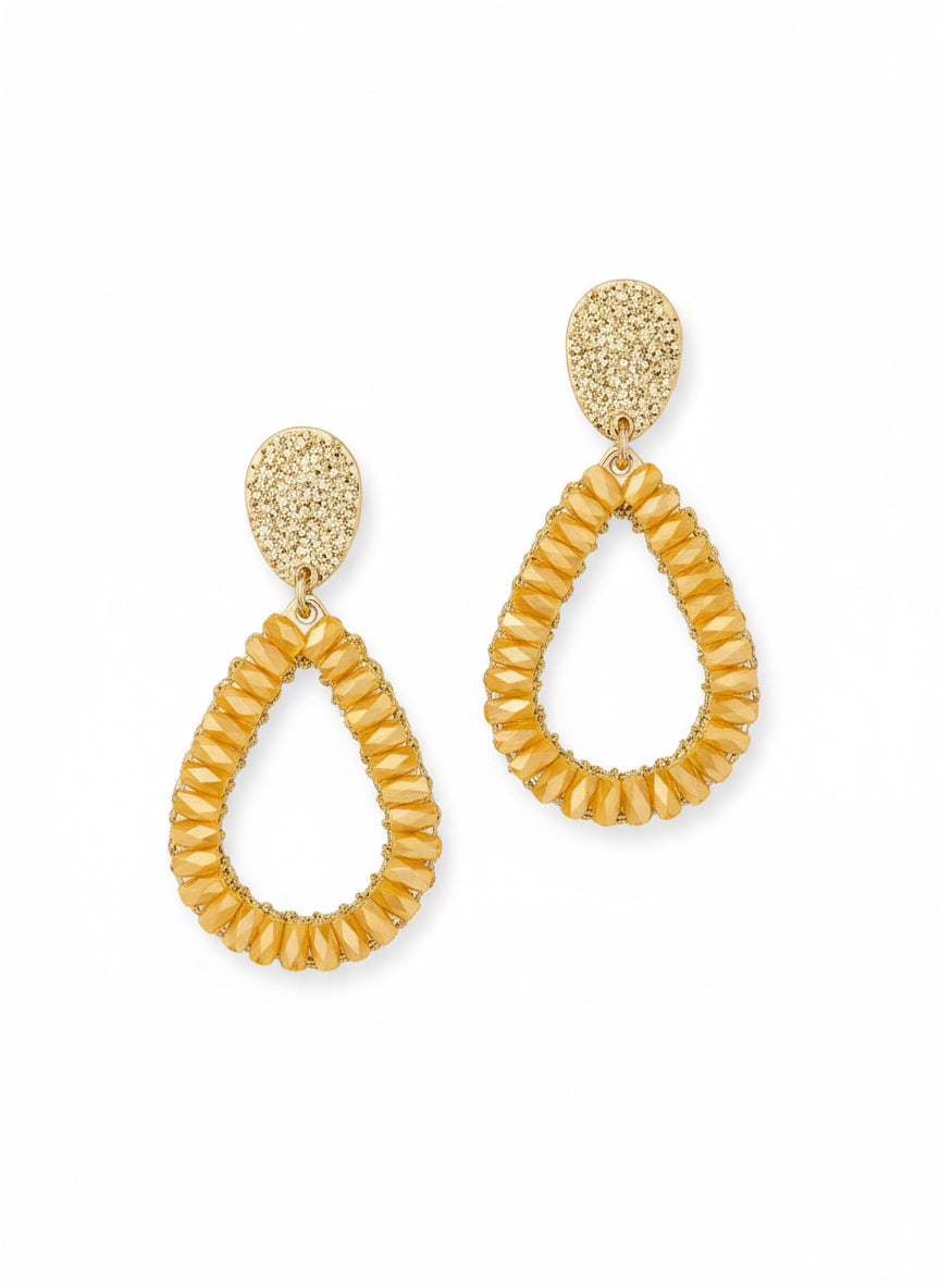 So In Style Drop Earrings, Mustard