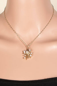 Pearl Cluster Pendant Necklace Set