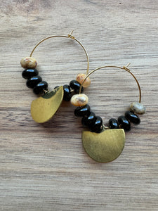 MULTIPLE STYLES: Beaded Hoop Earrings 1.25”