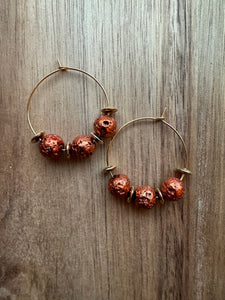 MULTIPLE STYLES: Beaded Hoop Earrings 1.25”