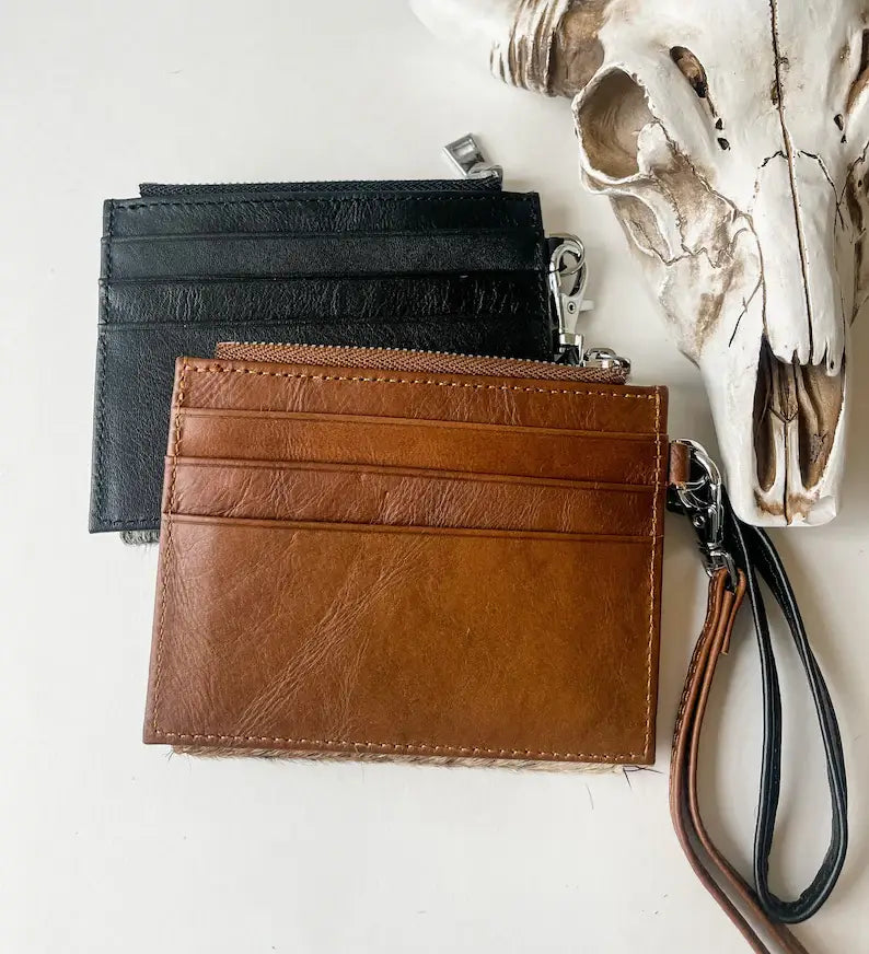Dakota Wristlet Wallet - Western Cowhide Leather Credit Card
