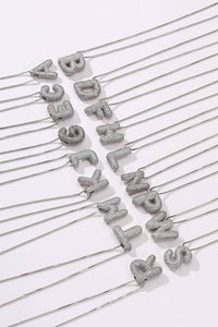 INITIAL PAVE RHINESTONE BUBBLE BALLOON NECKLACE