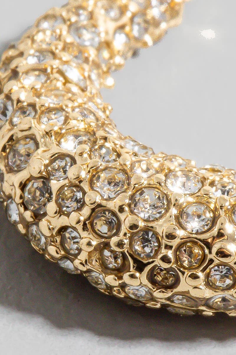 Pave Graduated Latch Hoop Earrings