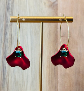 MULTIPLE COLORS: Petal & Charm Hoops