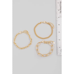 Triple Chain Link Bracelet