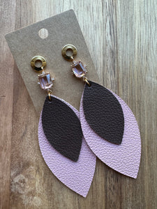 MULTIPLE COLORS: Layered Leather Earrings