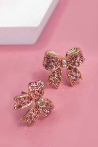 CLASSIC RHINESTONE BOW STUD EARRINGS