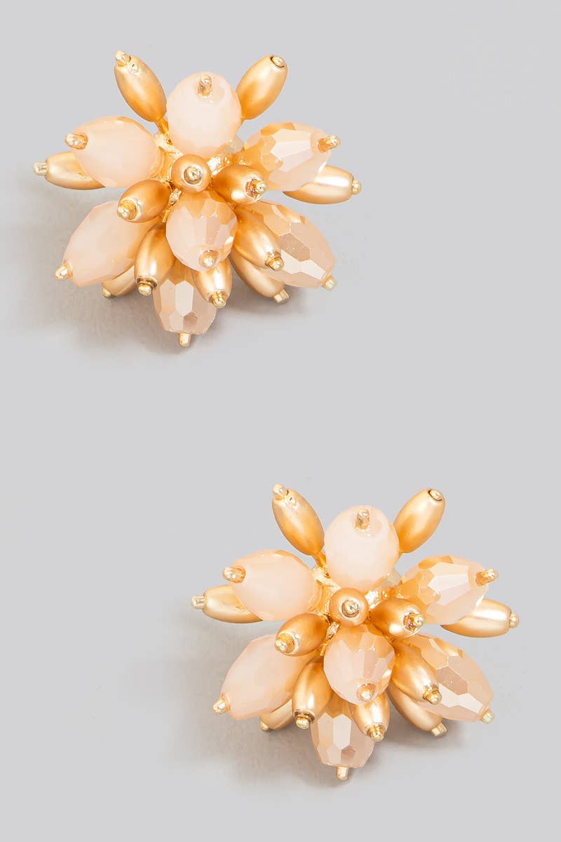 Cluster Faceted Glass Beaded Cluster Earrings