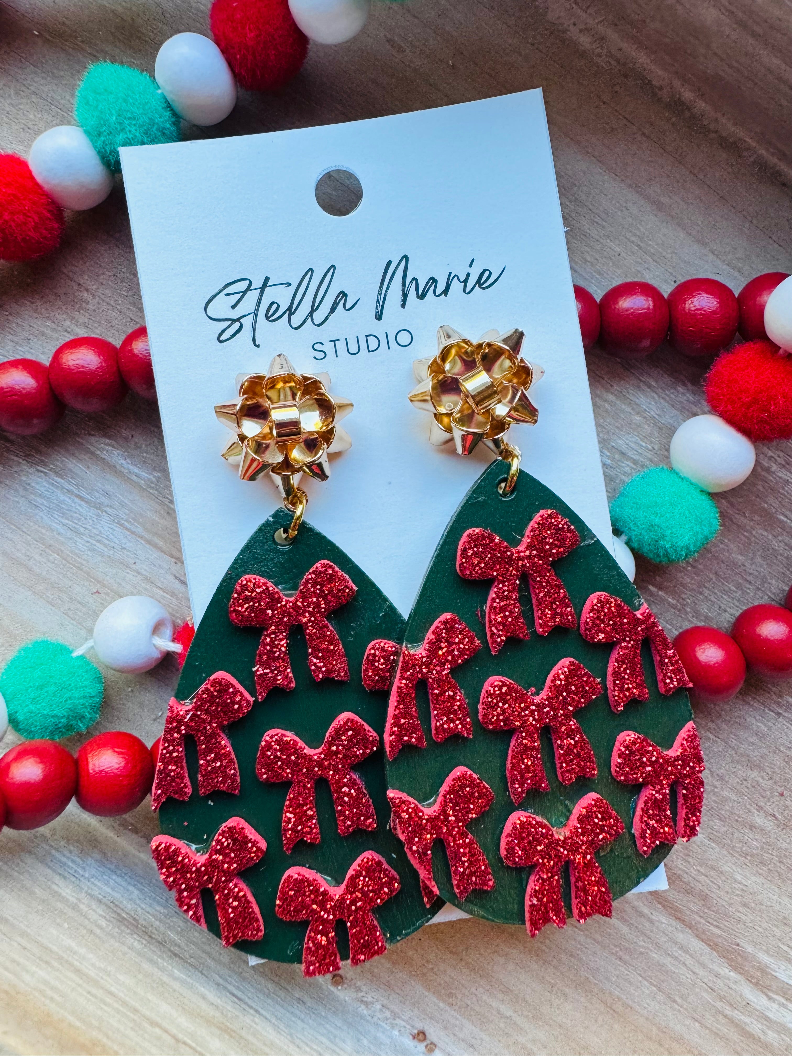 Christmas Bow Earrings