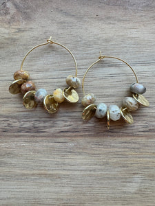 MULTIPLE STYLES: Beaded Hoop Earrings 1.25”