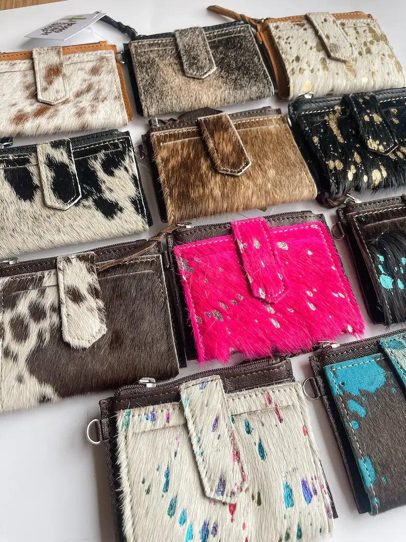 Dakota Wristlet Wallet - Western Cowhide Leather Credit Card
